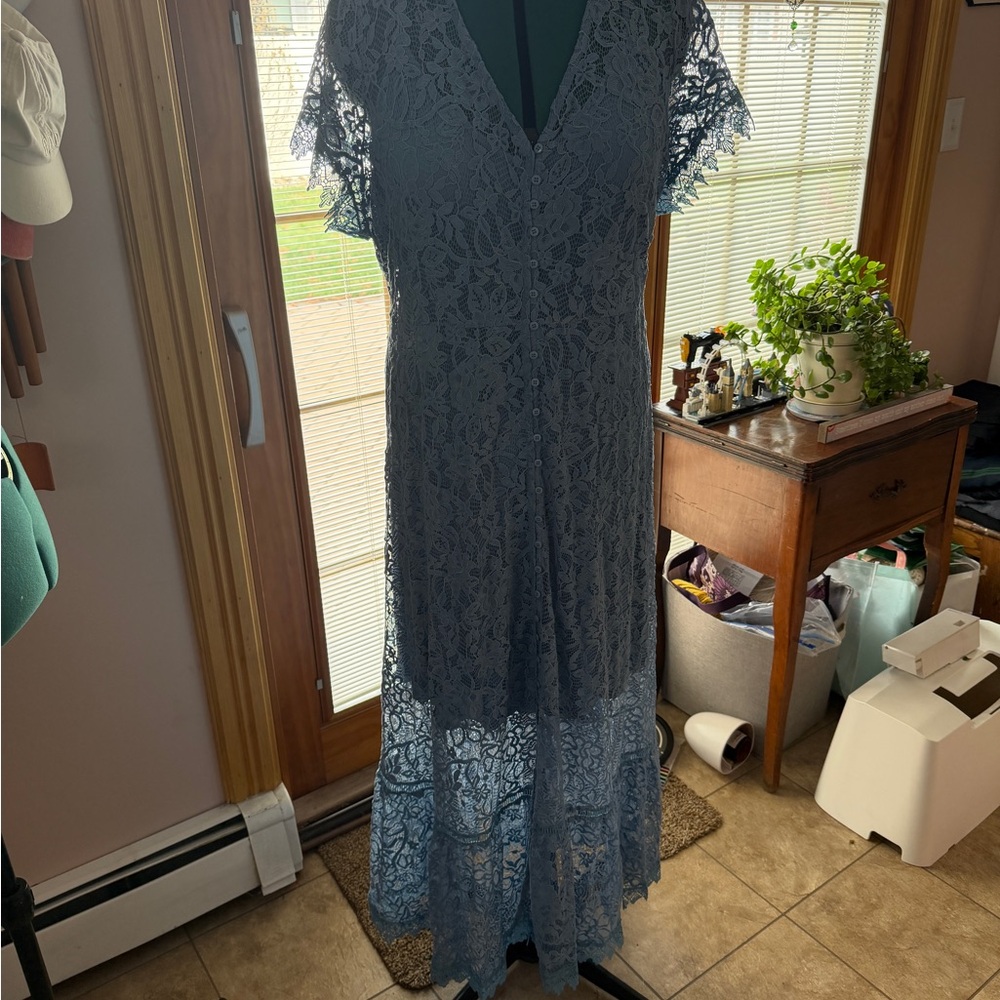 Torrid Blue Lace Maxi Overlay with Blue Slip - Picture 3 of 6